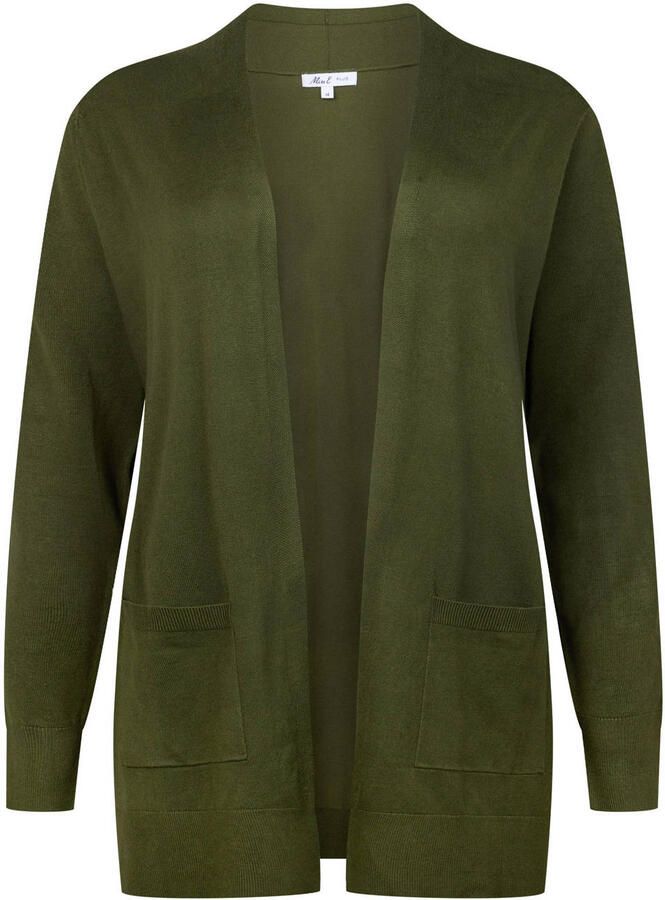 Miss Etam Plus gebreid vest donkergroen