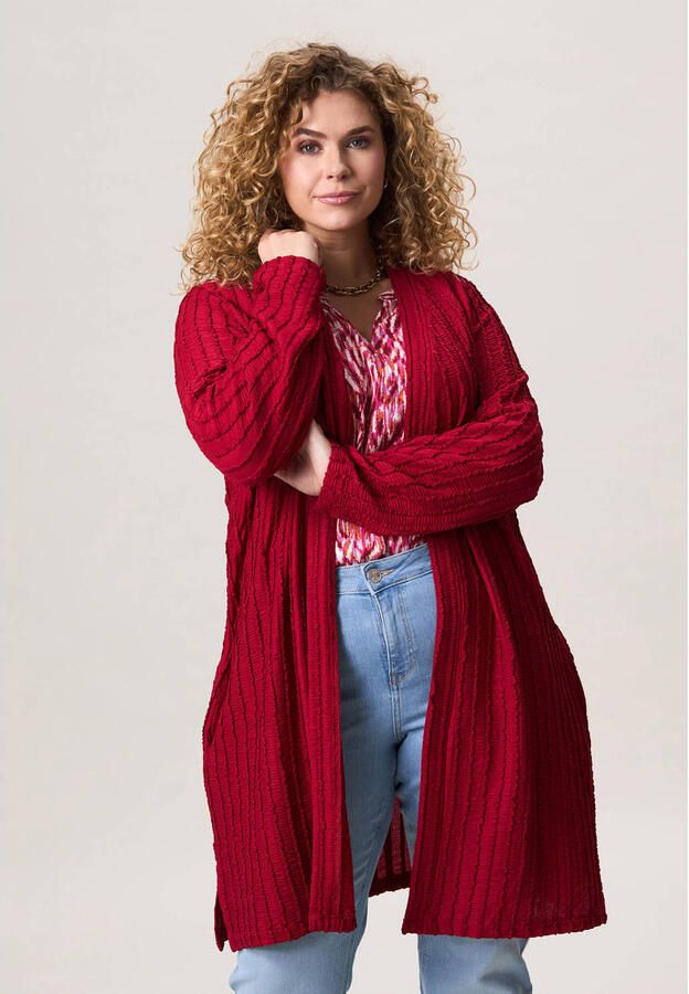 Miss Etam Plus gebreid vest rood