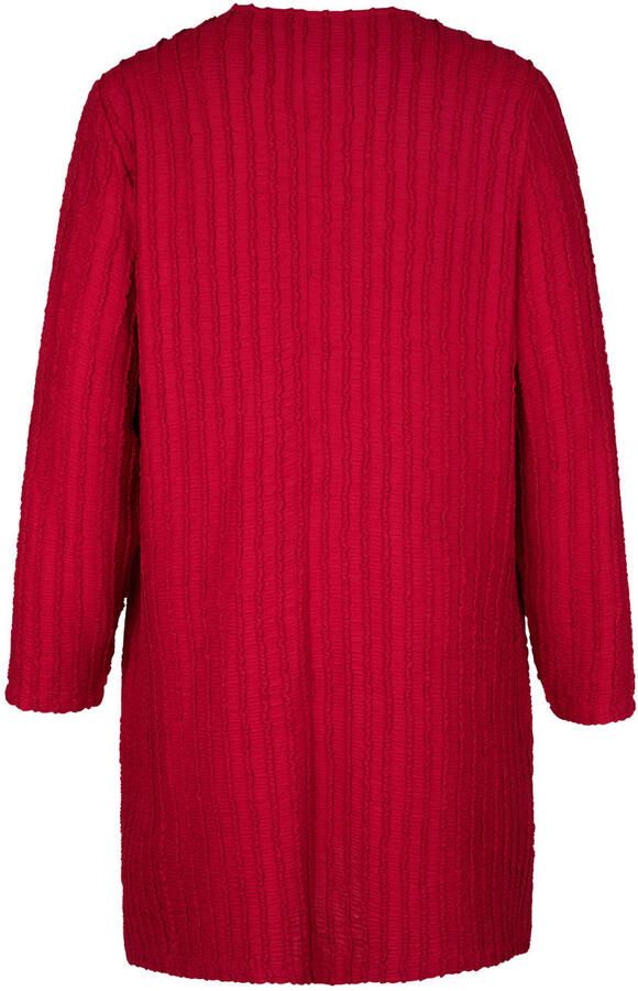 Miss Etam Plus gebreid vest rood - Foto 3