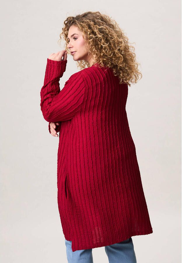 Miss Etam Plus gebreid vest rood - Foto 2
