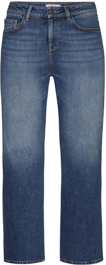 Miss Etam Plus high waist wide leg jeans medium blue denim