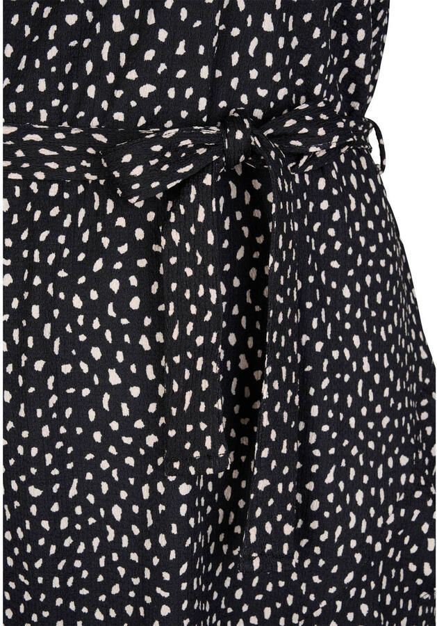 Miss Etam Plus korte zomerjurk met ceintuur en stippen zwart - Foto 2