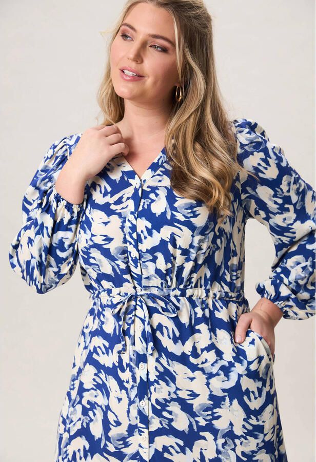 Miss Etam Plus midi jurk blauw