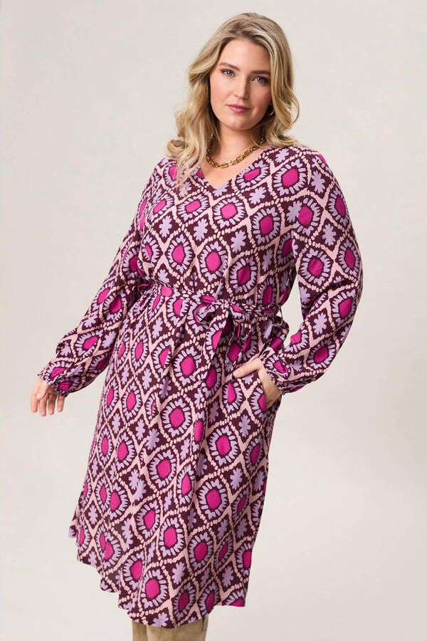 Miss Etam Plus midi jurk roze