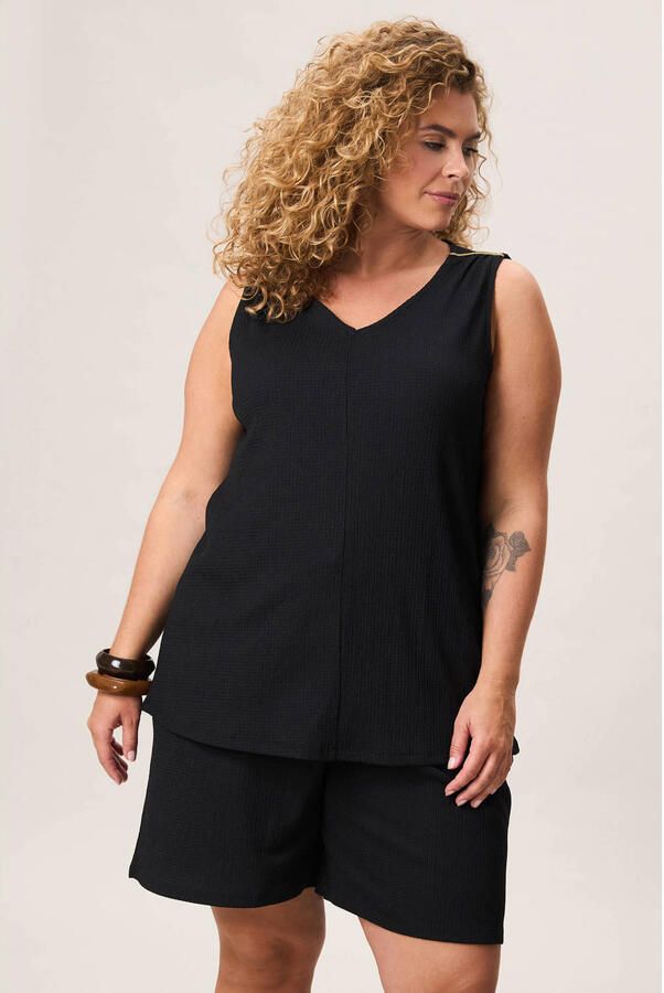 Miss Etam Plus mouwloze top zwart
