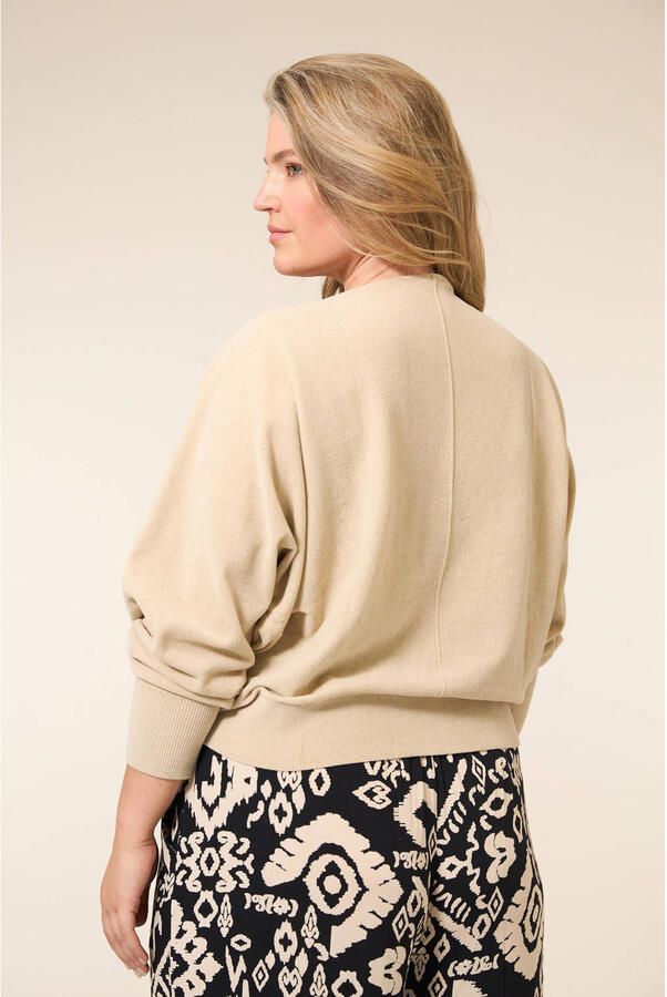 Miss Etam Plus pullover zand fijn gebreid - Foto 2