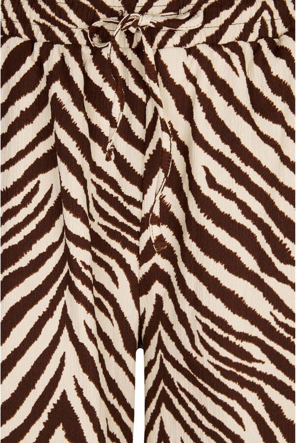 Miss Etam regular high waist casual short met zebraprint zand - Foto 3