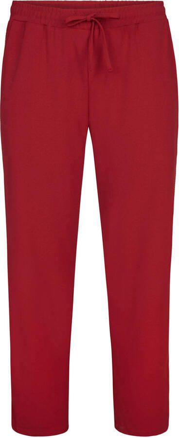 Miss Etam Plus regular waist gestreepte casual broek rood