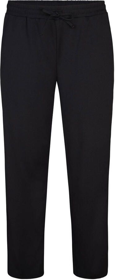 Miss Etam Plus regular waist gestreepte casual broek zwart