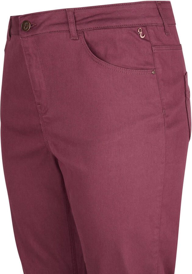Miss Etam Plus slim fit broek donkerrood - Foto 2