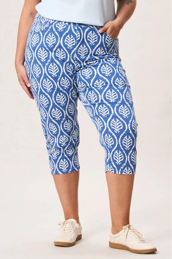 Miss Etam Plus slim high waist broek blauw