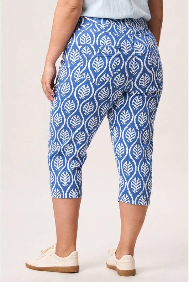 Miss Etam Plus slim high waist broek blauw - Foto 2