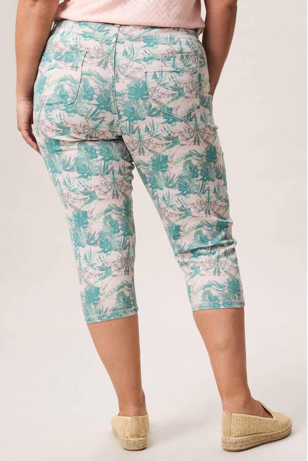 Miss Etam Plus slim regular waist capri groen - Foto 2