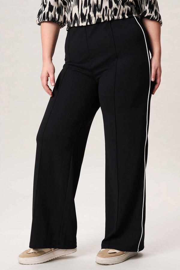 Miss Etam Plus straight high waist broek zwart