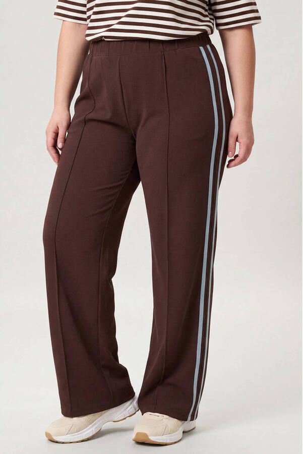 Miss Etam Plus straight leg broek bruin - Foto 3