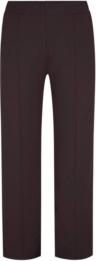Miss Etam Plus straight leg broek donkerbruin