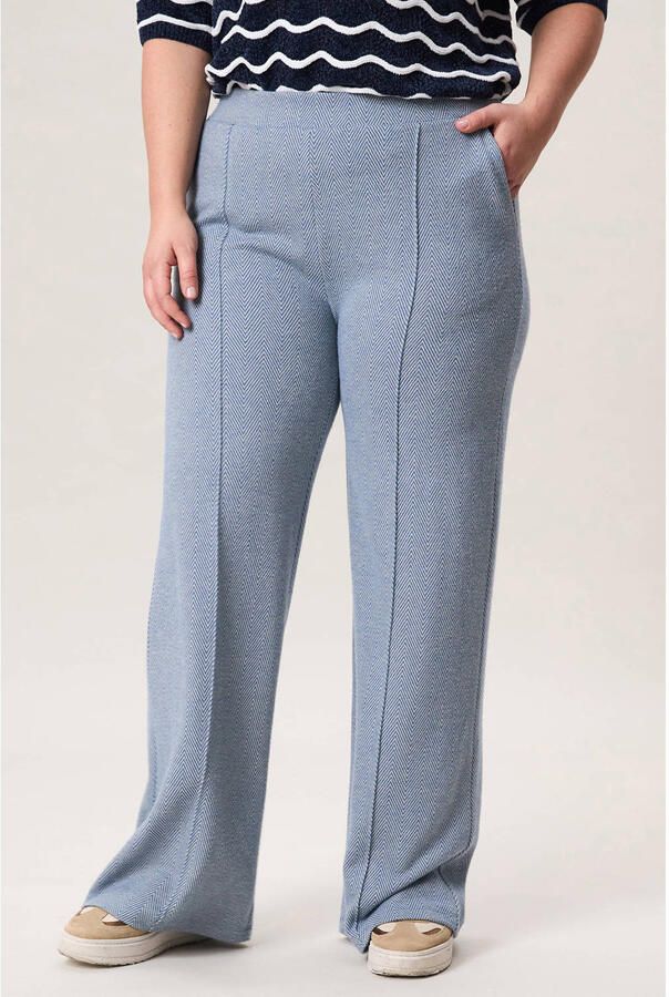 Miss Etam Plus straight regular waist broek blauw