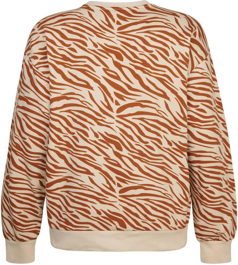 Miss Etam Plus sweater met zebraprint bruin - Foto 2