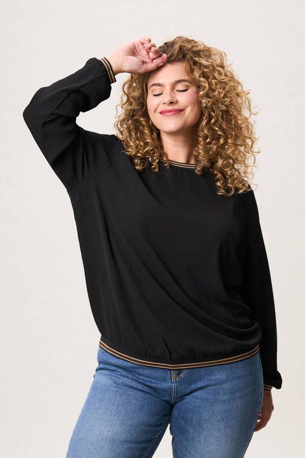 Miss Etam Plus sweater zwart met lurex - Foto 2