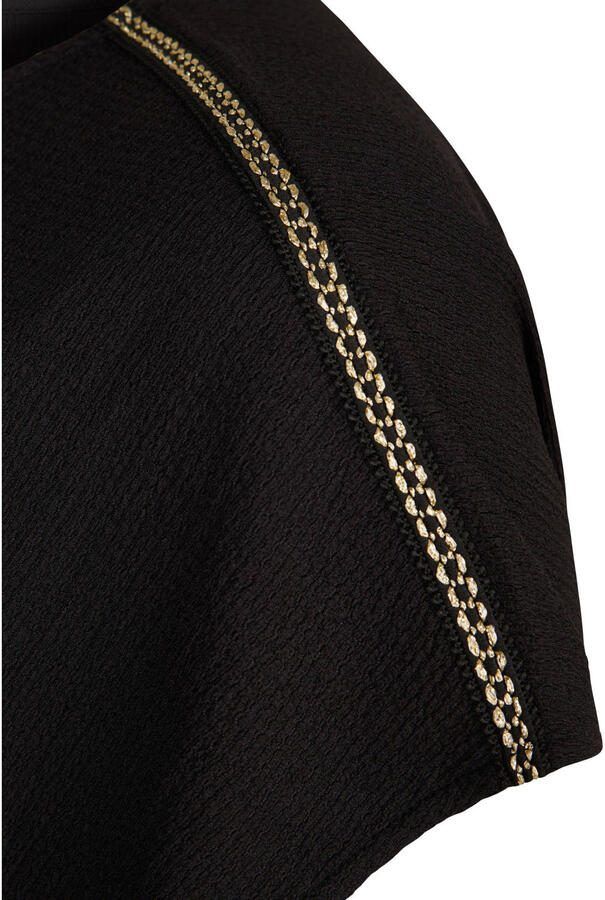 Miss Etam Plus T-shirt met contrast bies zwart - Foto 2