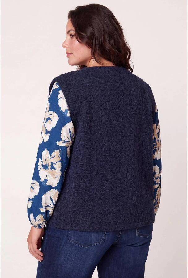 Miss Etam Plus teddy gilet donkerblauw - Foto 2