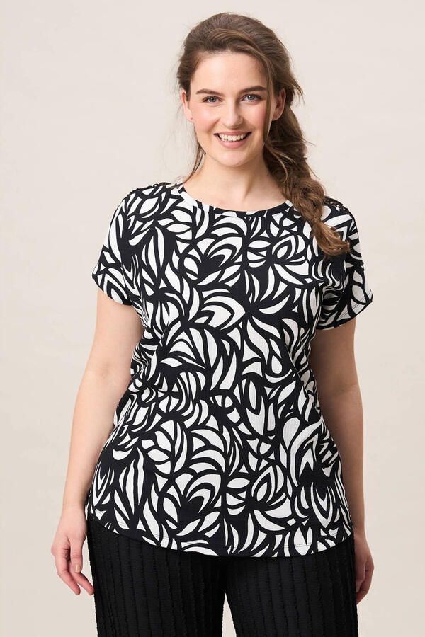 Miss Etam Plus top crochet zwart