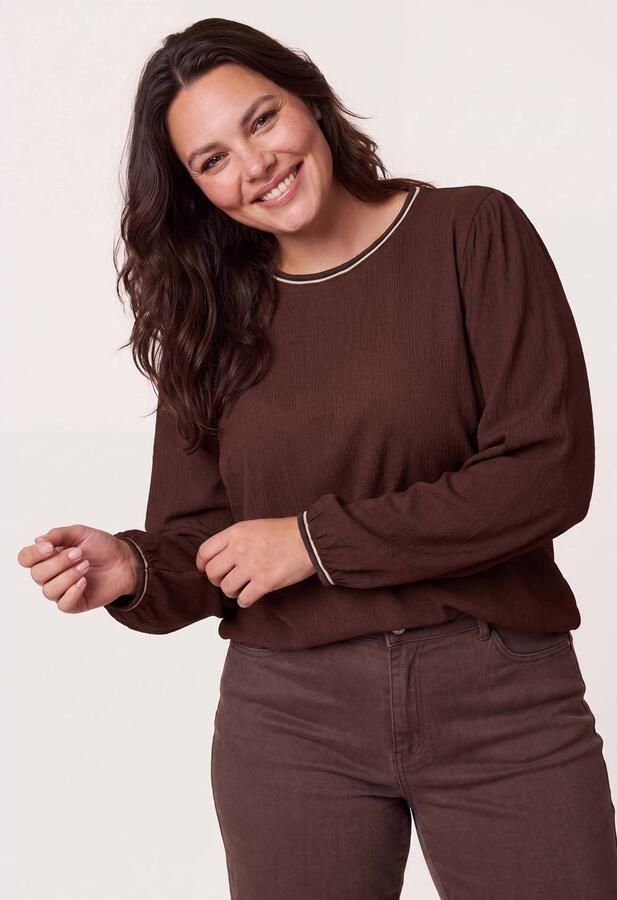 Miss Etam Plus top donkerbruin