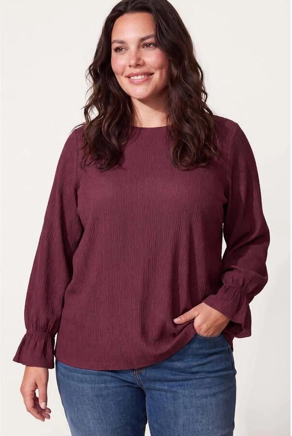 Miss Etam Plus top donkerrood