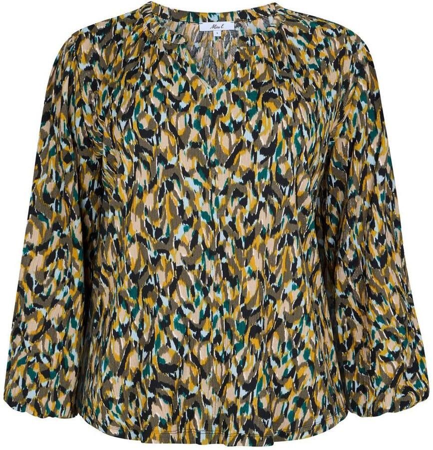 Miss Etam Plus top met print groen geel