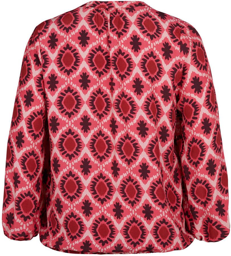 Miss Etam Plus top met print roze - Foto 2