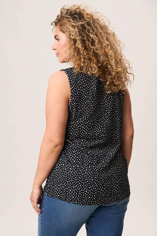 Miss Etam Plus top met stippen zwart - Foto 2