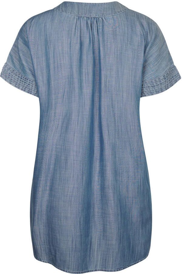 Miss Etam Plus tuniek medium blue denim - Foto 3
