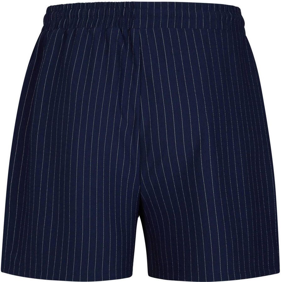 Miss Etam Plus viscose regular fit high waist casual short met print donkerblauw