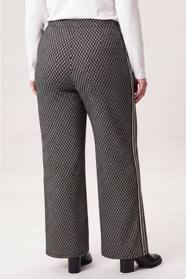 Miss Etam Plus wide leg broek met print grijs