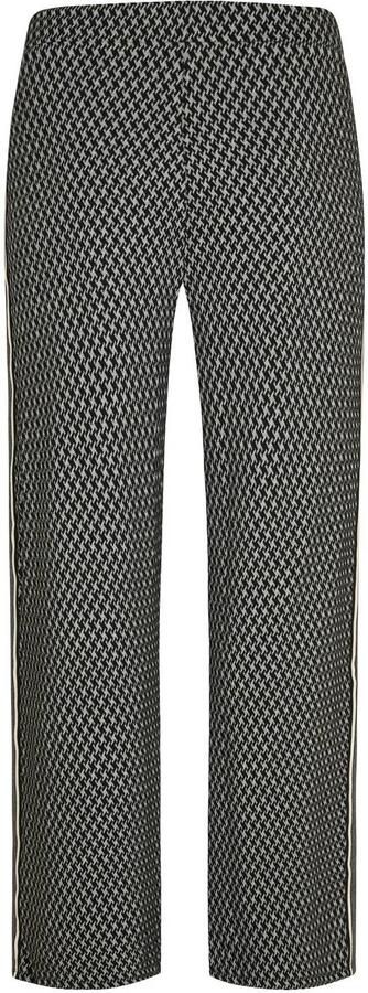 Miss Etam Plus wide leg broek met print grijs - Foto 3