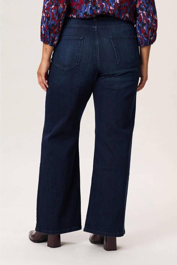 Miss Etam Plus wide leg jeans dark blue denim - Foto 2