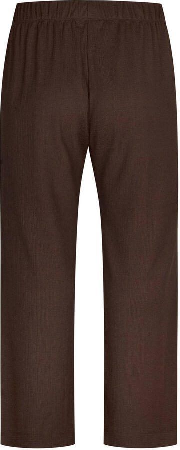 Miss Etam Plus wide leg regular waist broek met textuur bruin - Foto 2