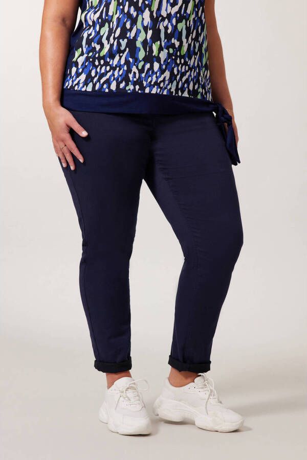 Miss Etam Plus slim fit broek Elise lengte 32 inch donkerblauw