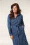 Miss Etam Regulier blousejurk Dunya denim dress dark blue denim - Thumbnail 1