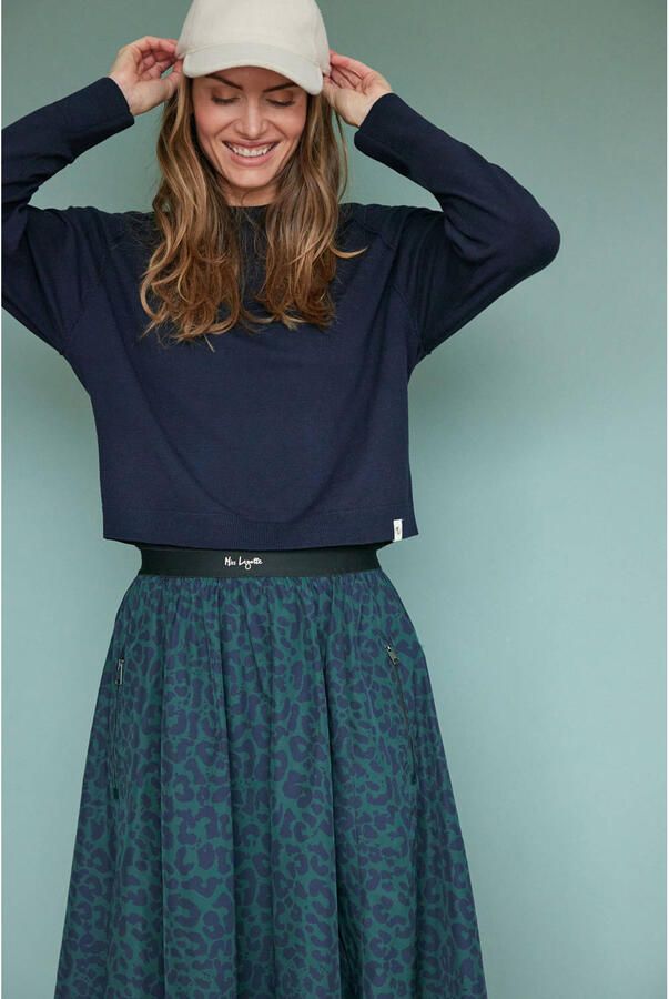 Miss Lagotte midi rok met panterprint groen