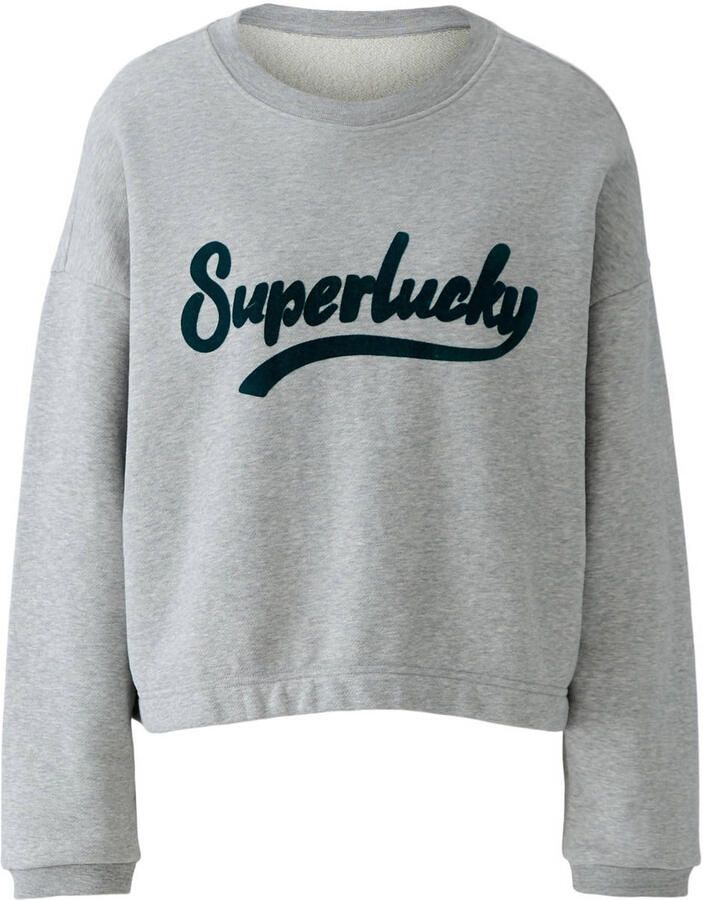 Miss Lagotte sweater met tekst grijs