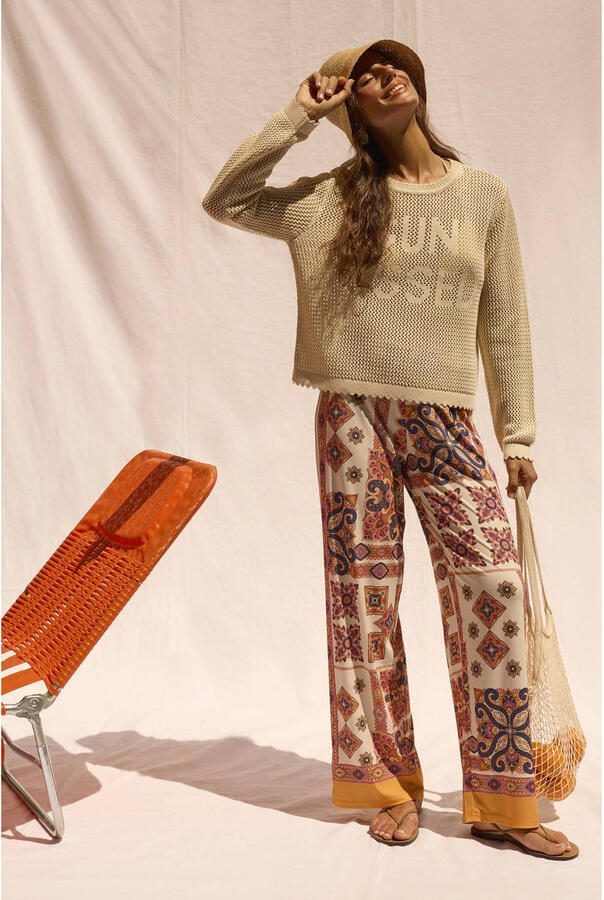 Miss Lagotte wide leg regular waist broek multi - Foto 2
