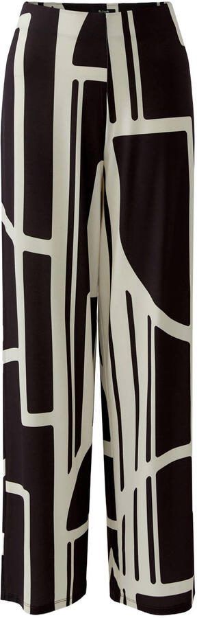 Miss Lagotte wide leg regular waist broek zwart
