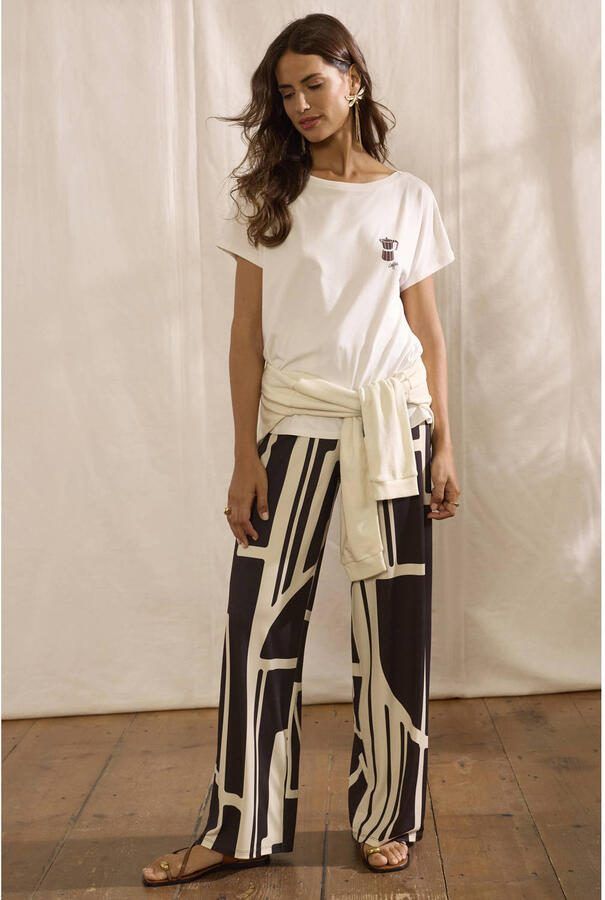Miss Lagotte wide leg regular waist broek zwart - Foto 2