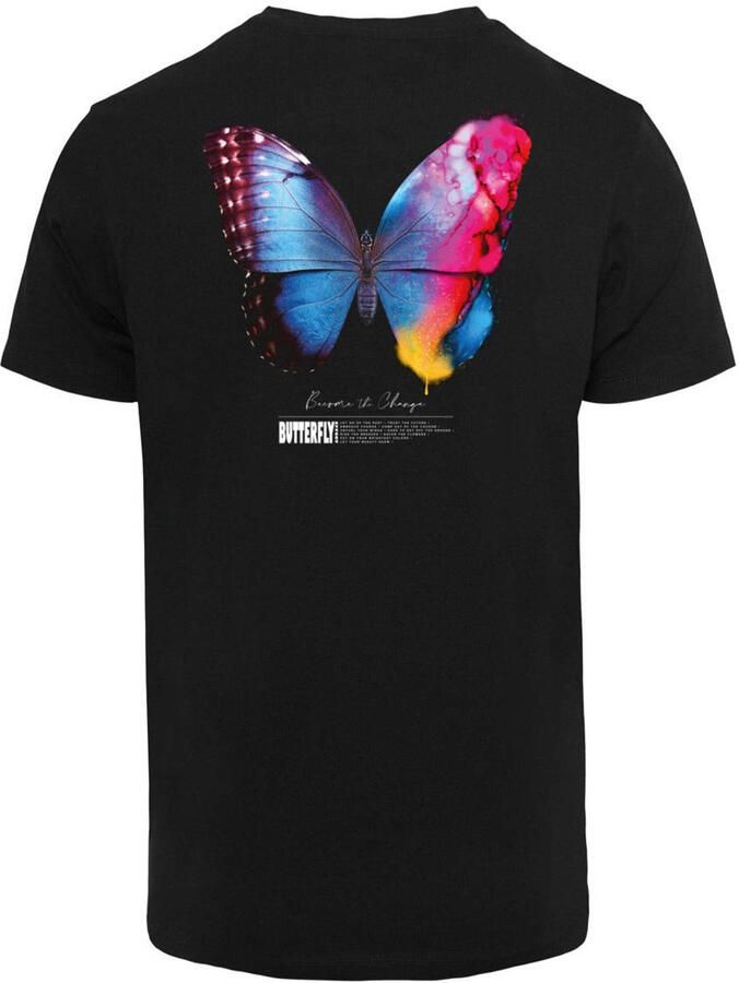 Mister tee T-shirt met motiefprint aan de achterkant model 'Become the Change'