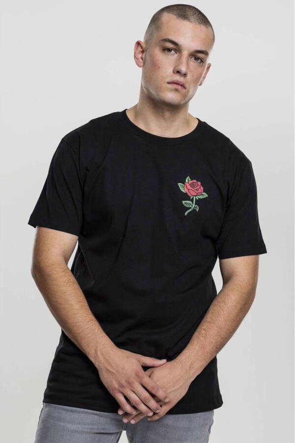 Mister Tee T-shirt Rose met printopdruk zwart