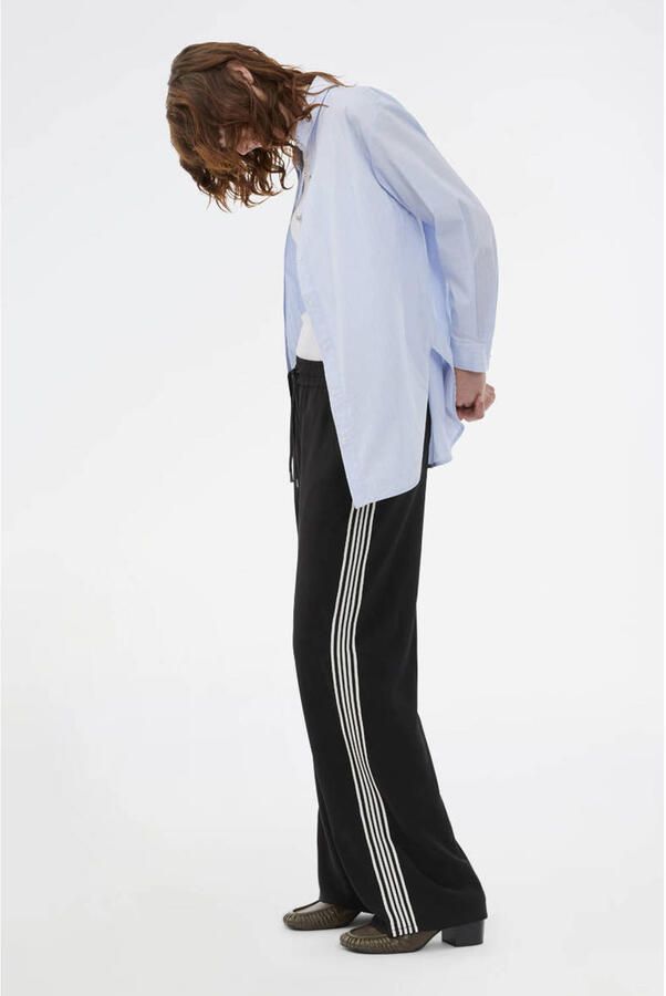 Modström blouse met krijtstreep lichtblauw - Foto 3