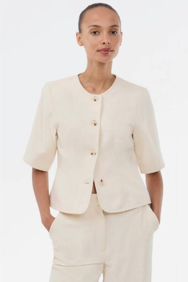 Modström cropped blazer beige