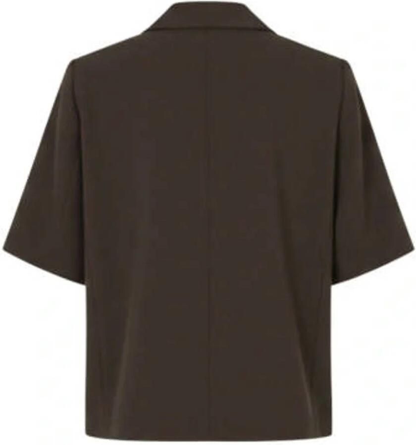 Modström cropped blazer donkerbruin