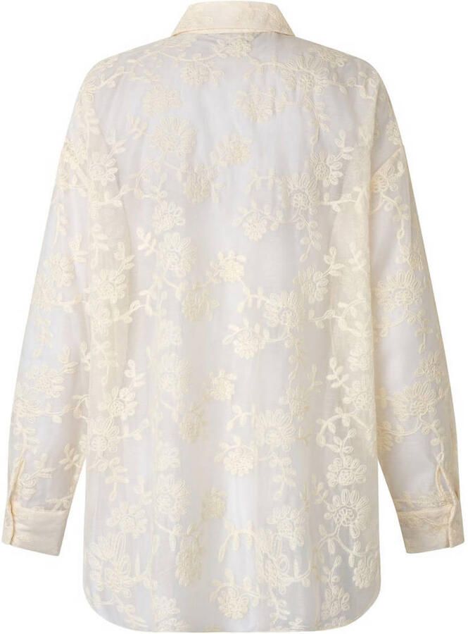 Modström gebloemde blouse met broderie crème - Foto 3